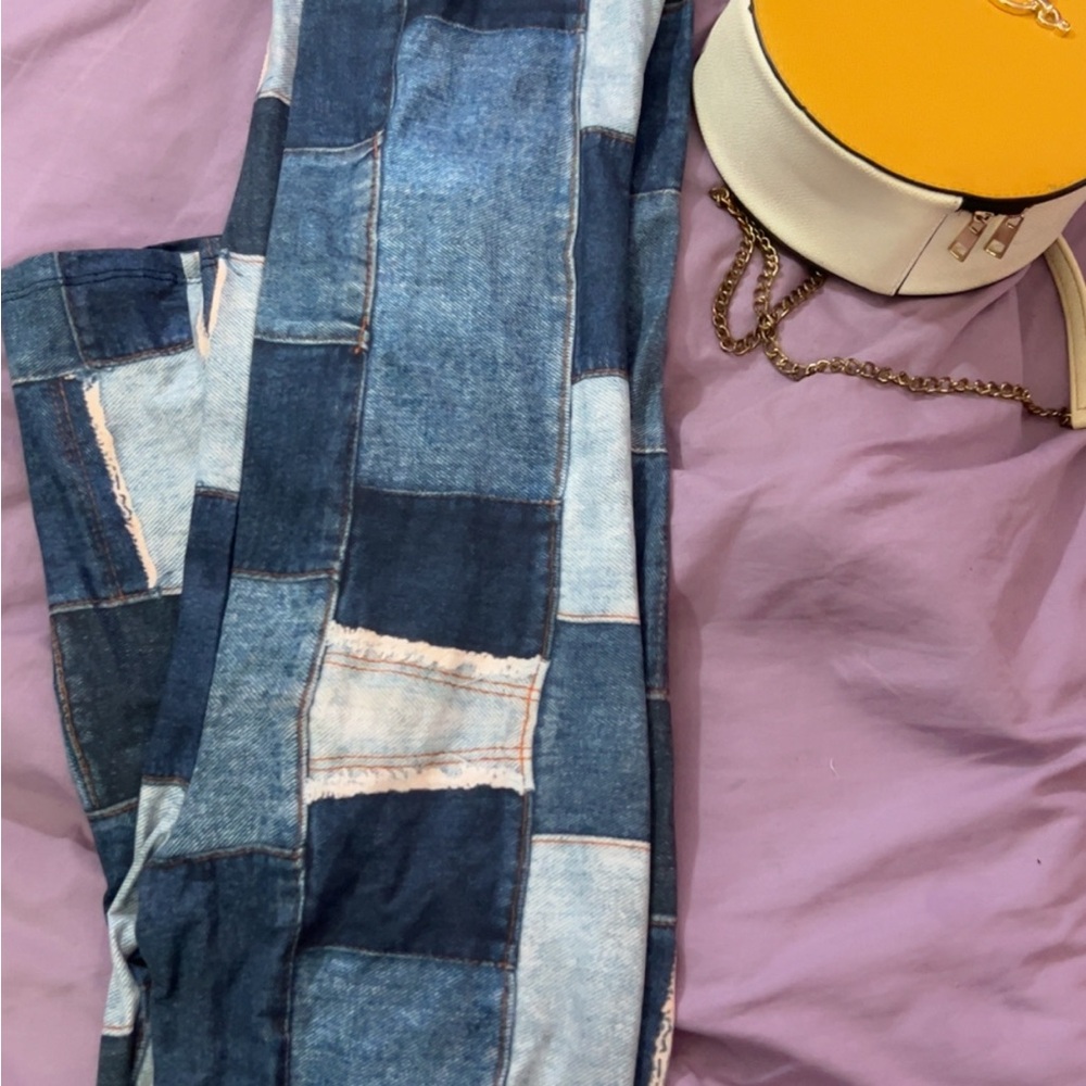 Love Patchwork Blue Jumpsuit